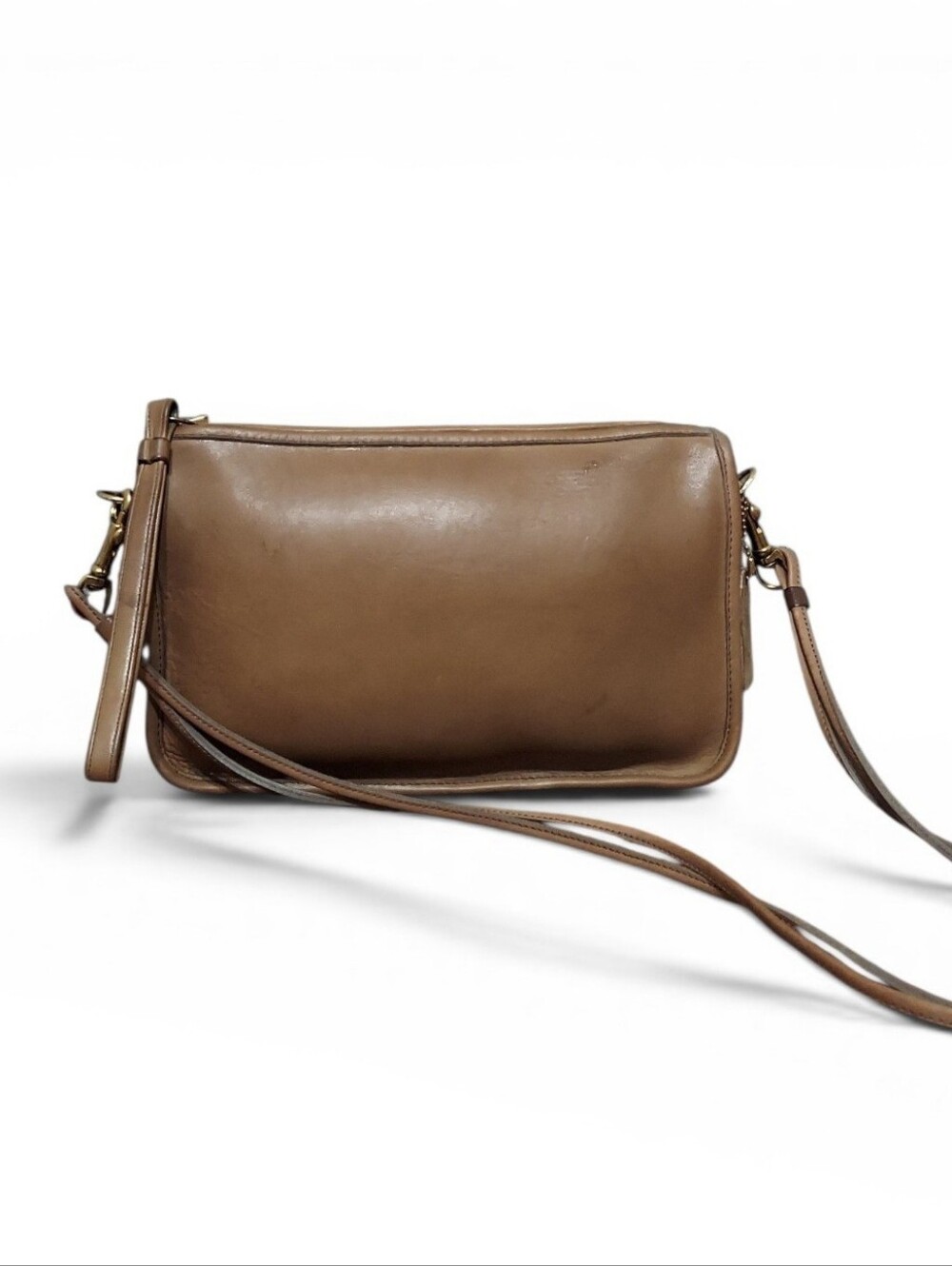 Coach Vintage Full Grain Tobacco Leather Basic Bag Made 1980 In New York City